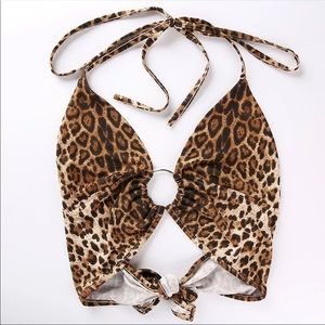 Leopard Halter Top